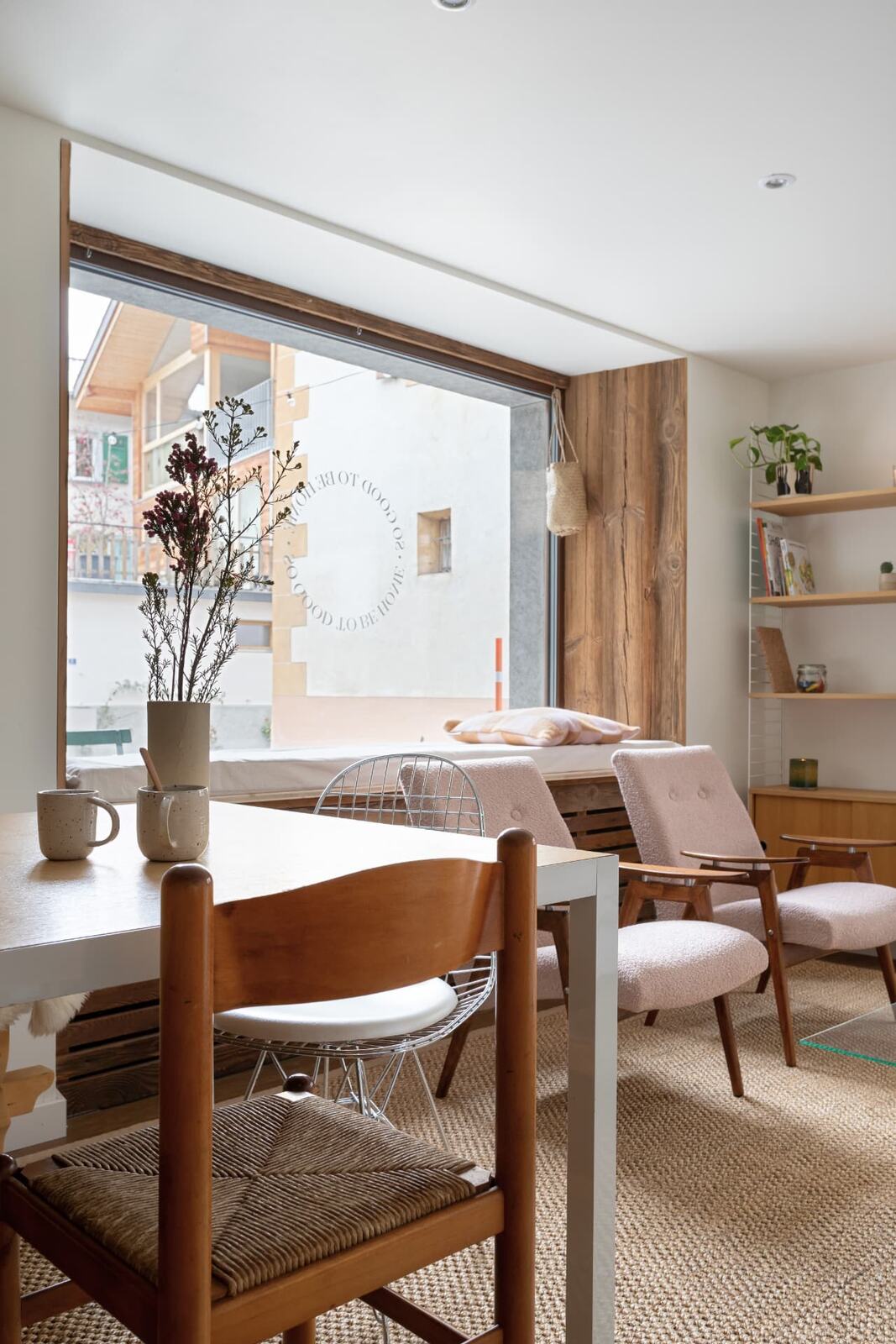 Morning coffee by the window at SoHome Le Châble