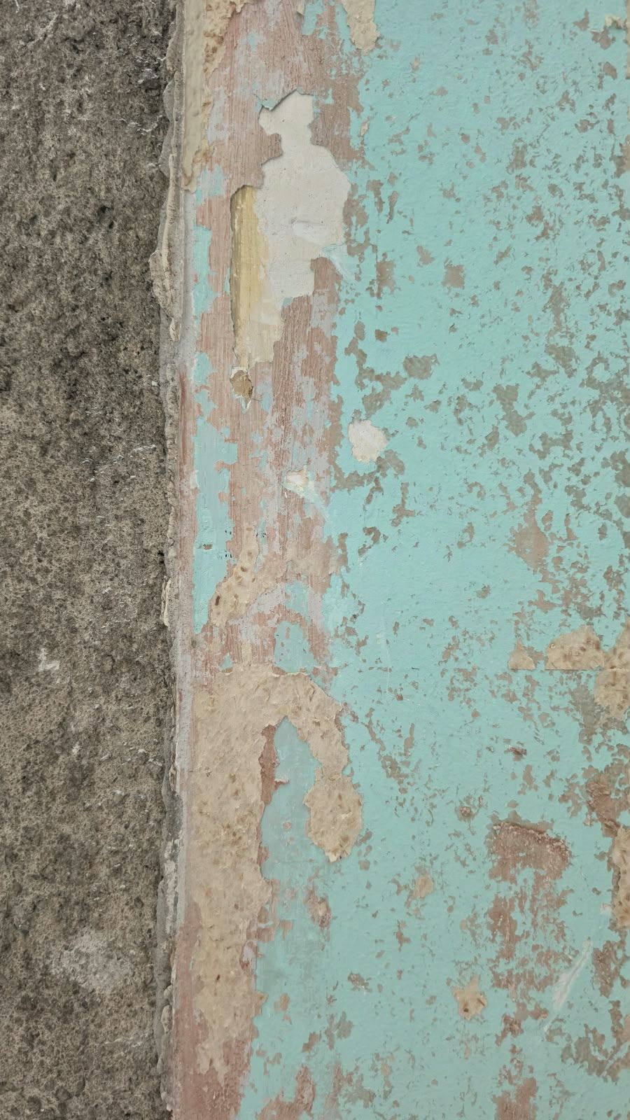 Turquoise paint layers uncovered during renovation at SoHome Lausanne
