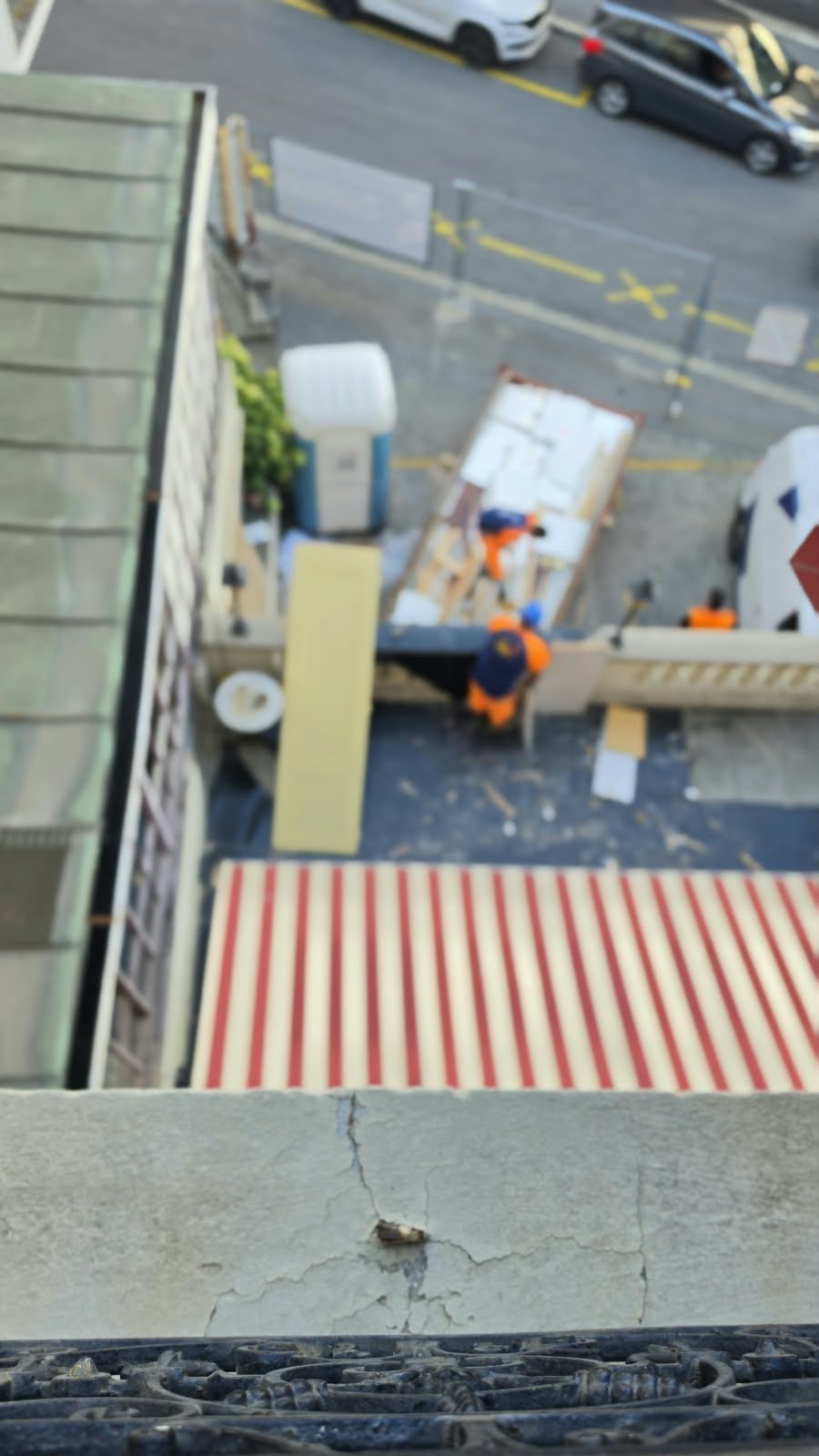 A view of the construction works from a window at SoHome Lausanne