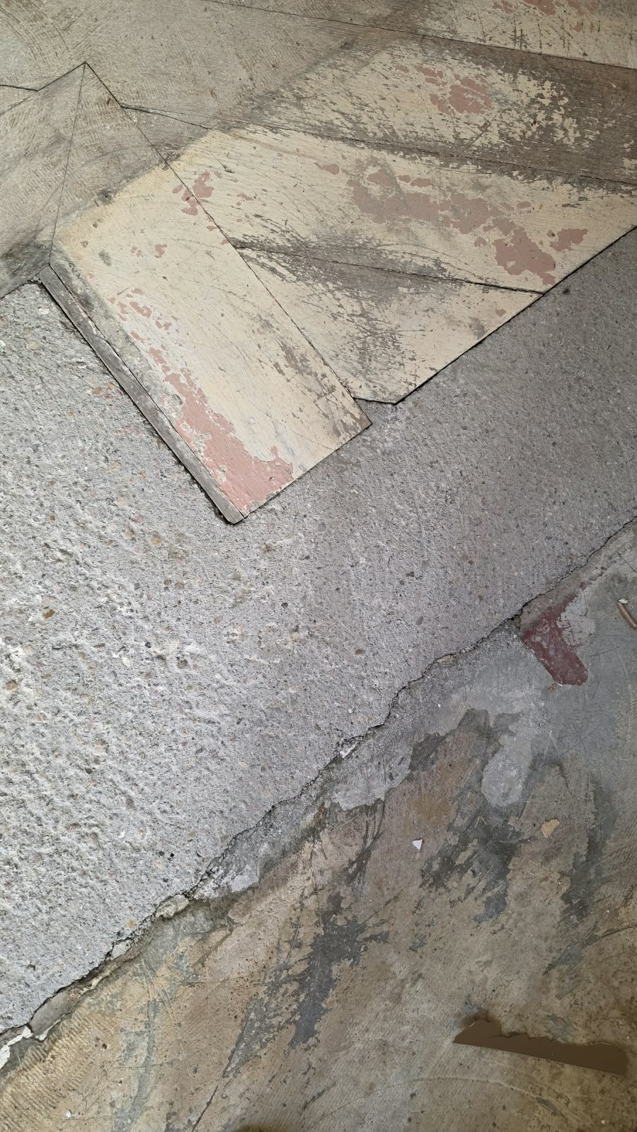 Layers of original flooring uncovered at SoHome Lausanne